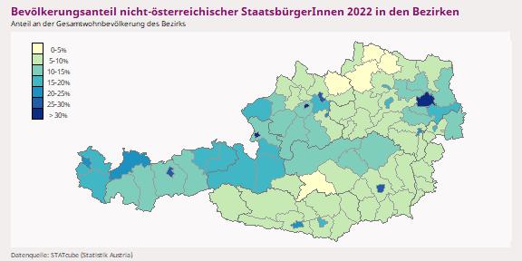 Bevölkerung (nach Staatsangehörigkeit) in Österreich 2022